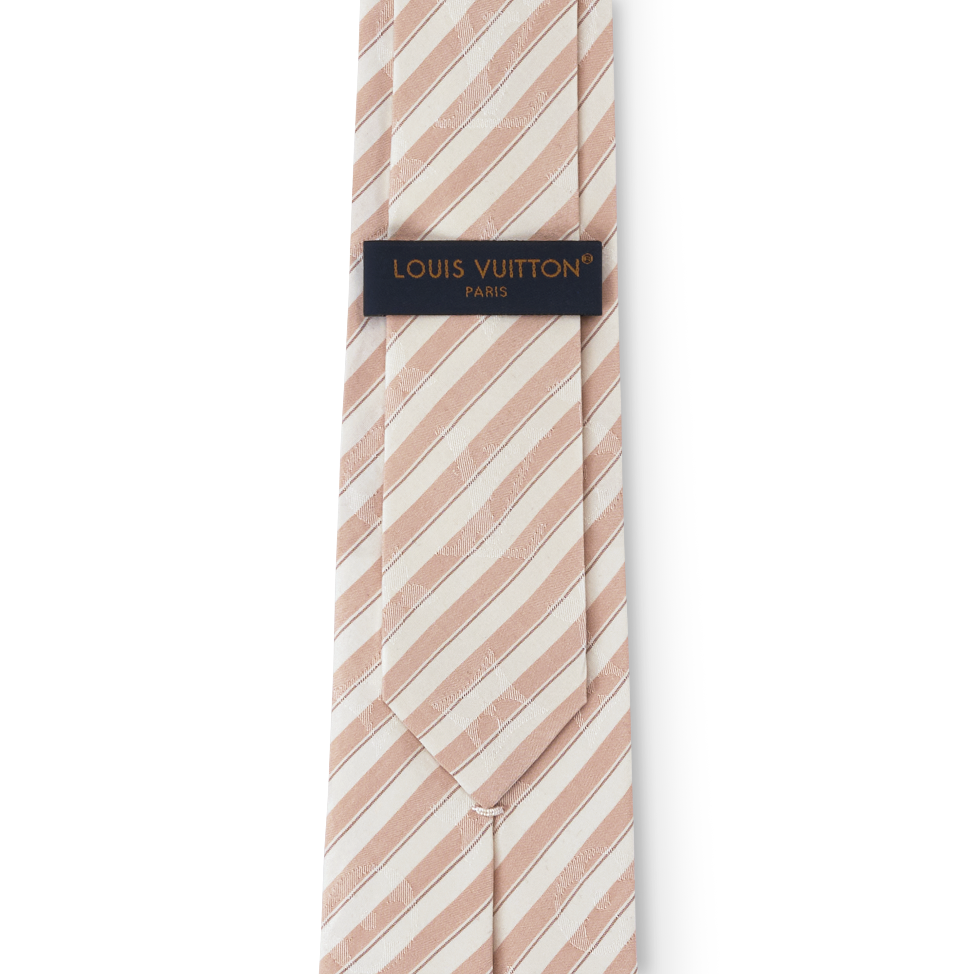 Louis Vuitton ネクタイ クリーム色 ピンク ストライプ louis-vuitton-scholar-stripes-